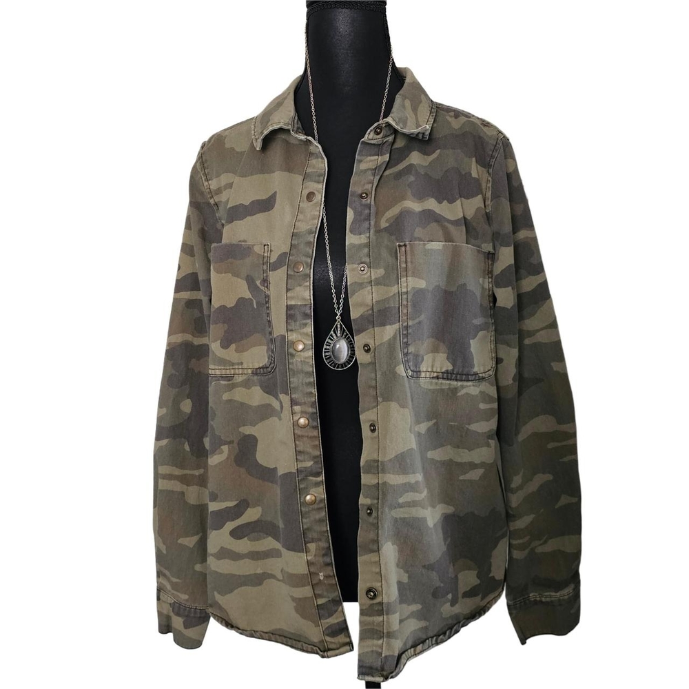 Forever 21 Green and Brown Lightweight Shirt Jacket